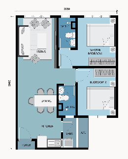 600 sq ft 2 bedrooms condo apartment