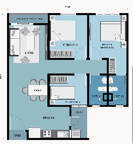 850 sq ft 3 bedrooms condo
