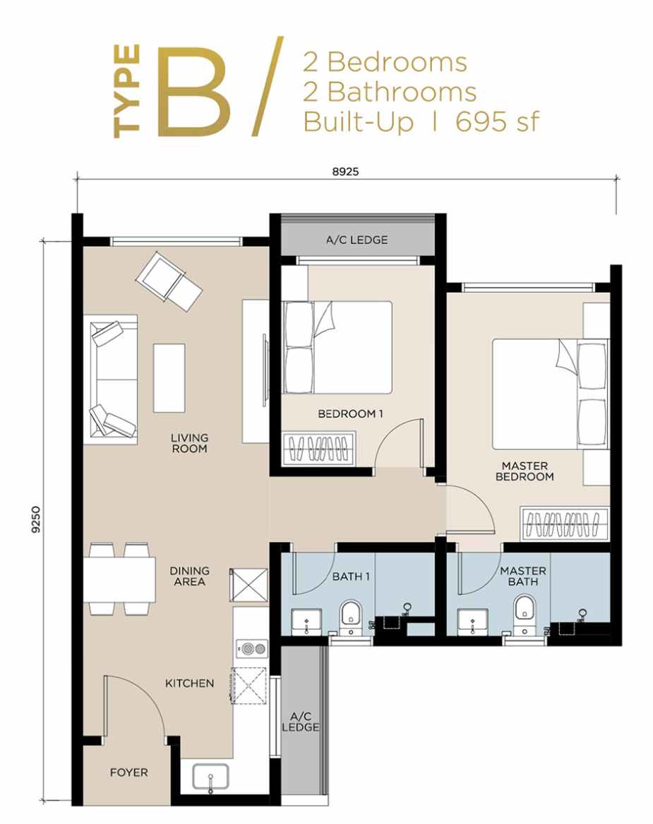 Skyline-KL-Floor-Plan-Type-B | New Property Launch | Malaysia